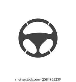 Steering wheel car logo icon vector flat design