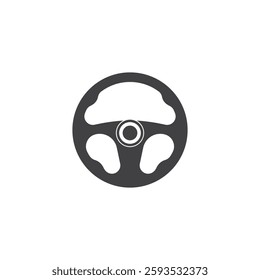 Steering wheel car logo icon vector flat design