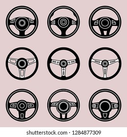 Steering wheel. Car parts. Vector illustration