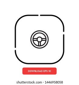 Steering wheel, car symbol vector icon