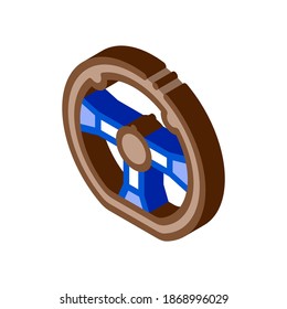 vector de icono del color del volante de dirección. señal isométrica del volante de dirección. ilustración de símbolo aislado de color