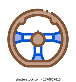 steering wheel color icon vector. steering wheel sign. isolated symbol illustration