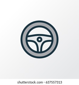 Steering Wheel Colorful Outline Symbol. Premium Quality Isolated Rudder Element In Trendy Style.