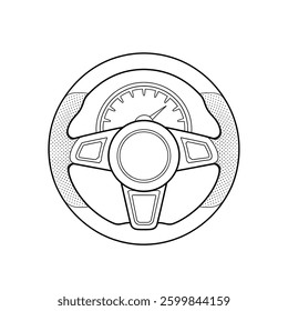 Steering wheel  colouring page victor style 