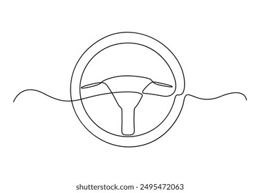 Ilustración vectorial de dibujo de una línea continua en el volante