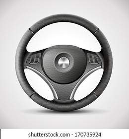 steering wheel, detailed realistic vector