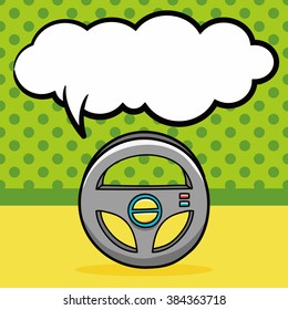 Steering wheel doodle, speech bubble