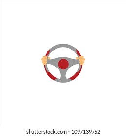 Steering Wheel, Drive icon Logo vector template design isolated on white background eps 10