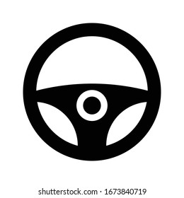 Steering wheel. Drive vector glyph flat icon 