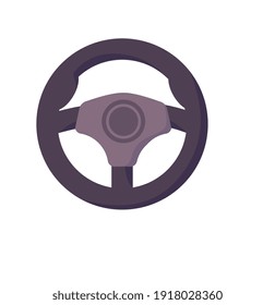 Steering wheel driving school symbol on white background