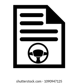 steering wheel and file symbol