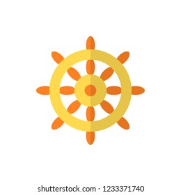 steering wheel flat fector icon