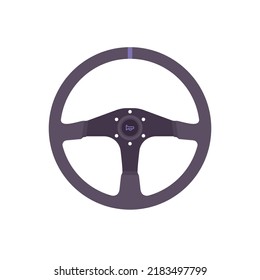 Steering Wheel Flat Illustration. Clean Icon Design Element On Isolated White Background