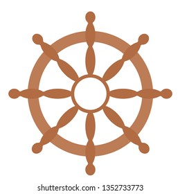 steering wheel flat illustration on white