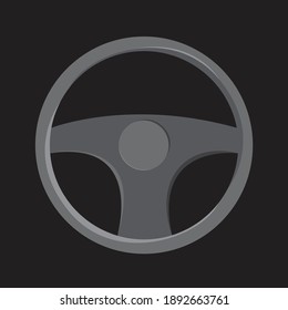 
Steering wheel from front view on dark background