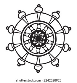 steering wheel graphic design vector illustration,art tattoo sketch,hand draw,print use