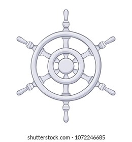 Steering wheel. Gray drawing. Vector illustration isolated on white background