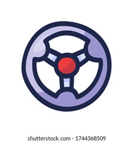 Steering wheel hand drawn outline doodle icon. Drive car and auto, racing, driver and traffic concept. Vector sketch illustration for print, web, mobile and infographics on white background.