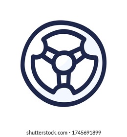 Steering wheel hand drawn outline doodle icon. Drive car and auto racing, driver and traffic concept. Vector sketch illustration for print, web, mobile and infographics on white background.
