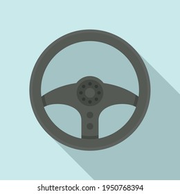 steering wheel handle con. Flat illustration of steering wheel handle vector icon for web design