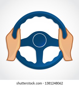steering wheel with hands color icon