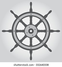 Steering wheel. Helm. Vector image. Flat.