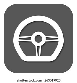 The steering wheel icon. Auto symbol. Flat Vector illustration. Button