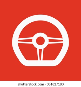 The steering wheel icon. Auto symbol. Flat Vector illustration