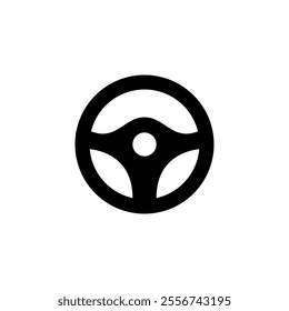 Steering wheel icon. Automobile steer wheel illustration on white background