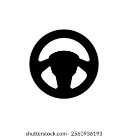 Steering wheel icon. Automobile steer wheel illustration on white background