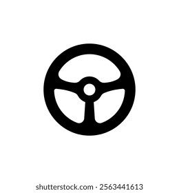 Steering wheel icon. Automobile steer wheel illustration on white background