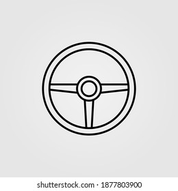 Steering wheel icon for automotive industry and car race, gaming concept.