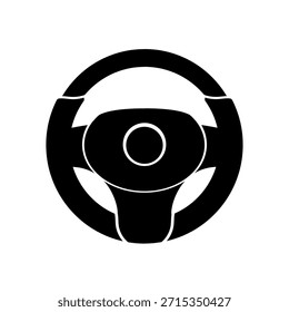 Lenkradsymbol. Schwarzer Vektor. Autosymbol. Auto Concept
