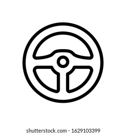 Steering wheel icon design template, vector icon designed in line style, editable stroke icon on white background, can be used for web and various needs of your project