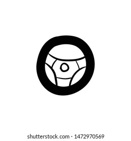 steering wheel icon doodle hand drawing 