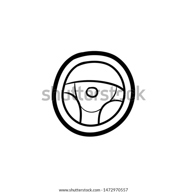 steering wheel icon\
doodle hand drawing 