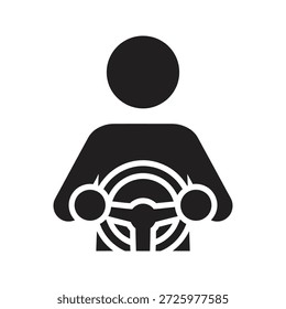 Lenkrad-Symbol Fahrer hält Hände fahren für Automobil-Betrieb Verkehrssicherheit Fahrzeugunterricht und Transportwagen Steuerung