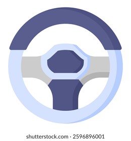 Steering Wheel Icon in Flat Color Style. Simple Flat Icon Vector. Simple Vector Design