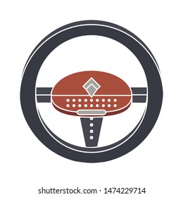 steering wheel icon. flat illustration of steering wheel vector icon. steering wheel sign symbol