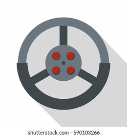 Steering wheel icon. Flat illustration of steering wheel vector icon for web