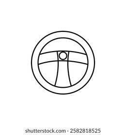 Steering Wheel icon Flat isolated outline sign