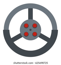 Steering wheel icon flat isolated on white background vector illustration