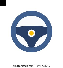 vector de estilo plano del icono del volante de dirección