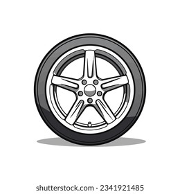 Steering wheel icon in flat style on white background