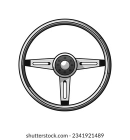 Steering wheel icon in flat style on white background