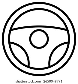 ícone de volante plano fino contorno arte logotipo