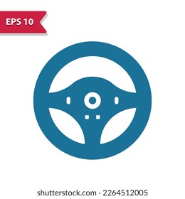 Steering Wheel Icon. Gaming Wheel. Professional pixel perfect vector icon in glyph style.