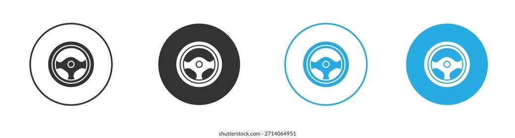 Steering wheel icon. Graphic icon design template