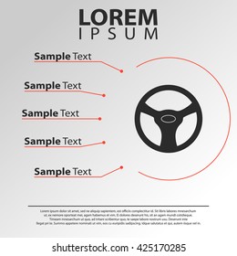 steering wheel icon. steering wheel infographics template