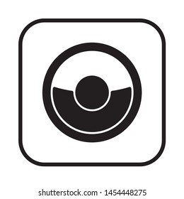  Steering  wheel  icon, isolated. Flat  design. 